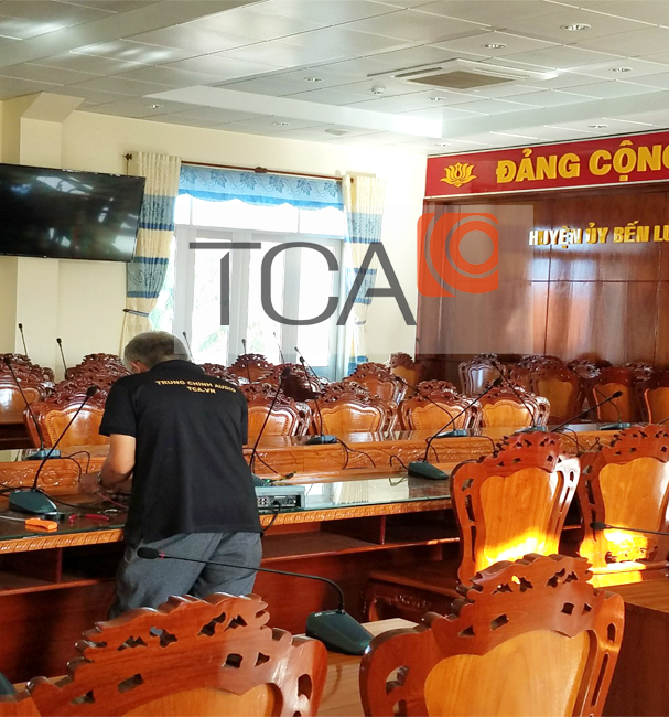 TCA thi công hệ thống âm thanh hội thảo JTS cho UBND huyện Bến Lức tỉnh Long An