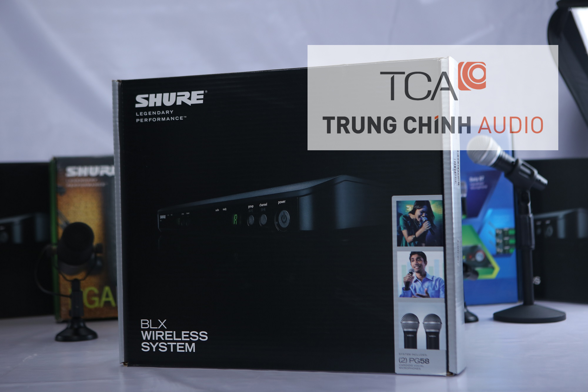 Bộ thu và Micro không dây cầm tay Shure BLX288A/PG58