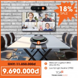 COMBO: Webcam Logitech Brio Ultra HD Pro, Yealink CP900