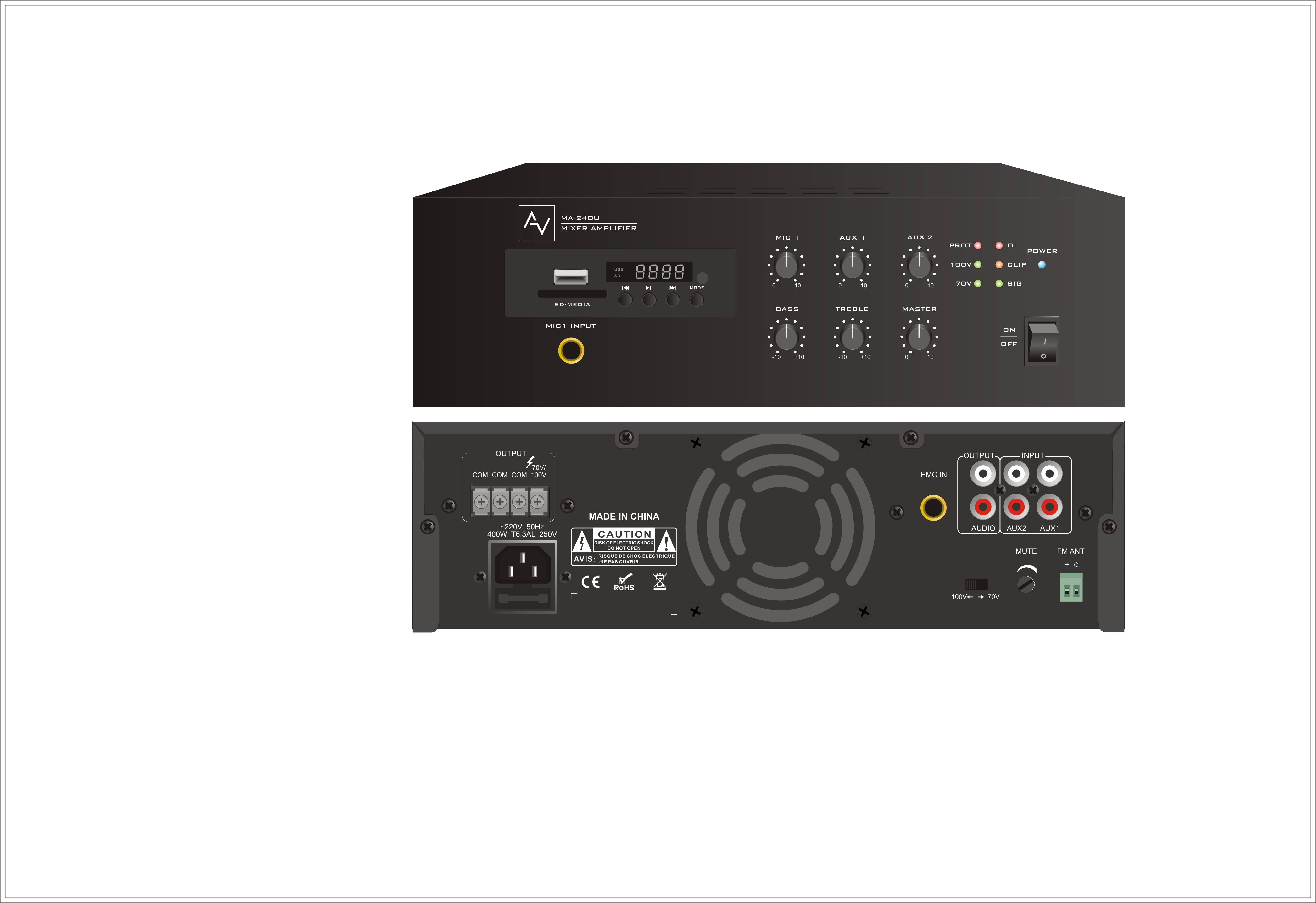 Mixer Amplifier 240W AV MA-240U